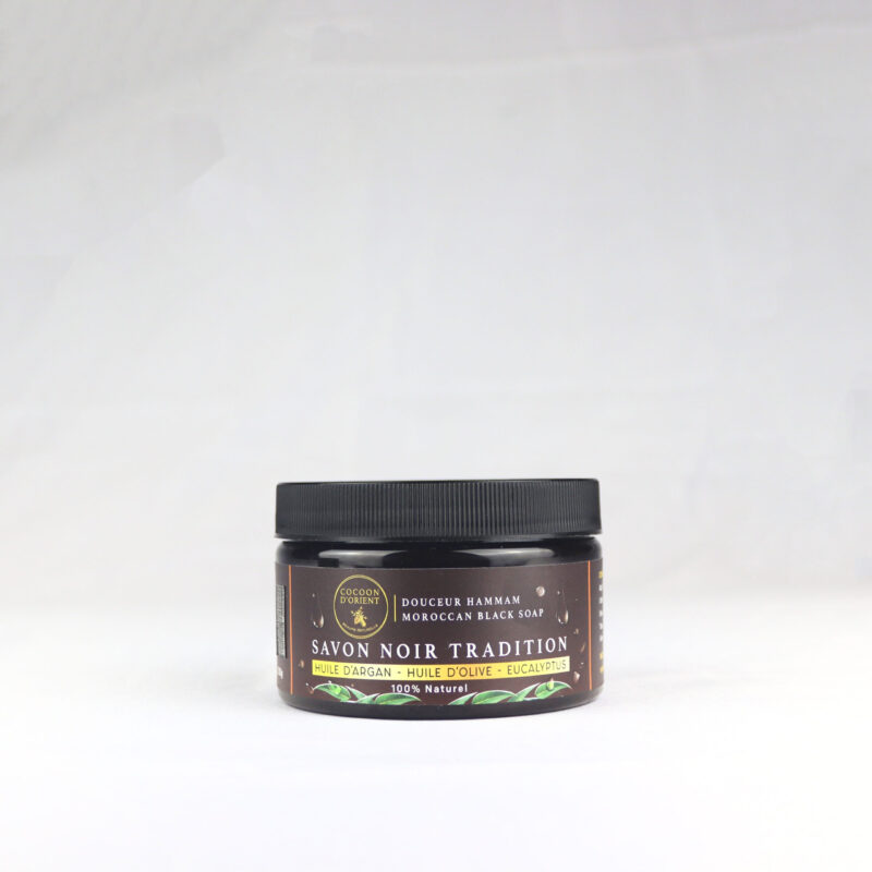 Savon Noir Tradition de Cocoon d'Orient avec huile d'argan bio et eucalyptus
